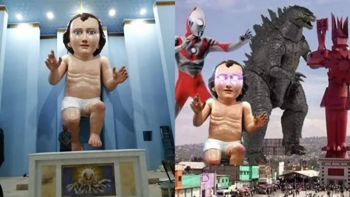 Niño Dios más grande del mundo llega a Zacatecas… y  causa ola de burlas en redes sociales