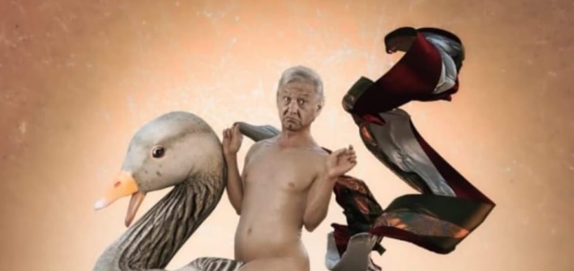 Se viraliza imagen de AMLO desnudo tripulando un ganso (audio y foto)