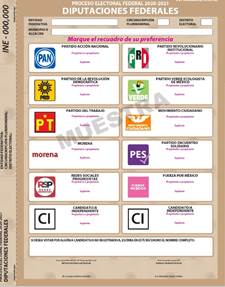INE aprueba el formato para las boletas de las elecciones de junio