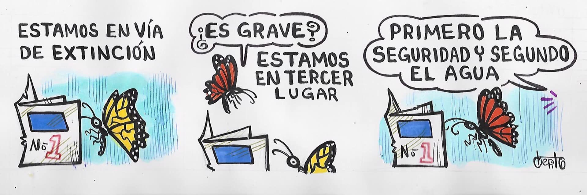 caricatura, agua, seguridad