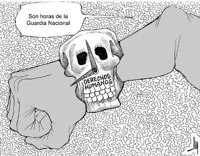 caricatura, guardia nacional
