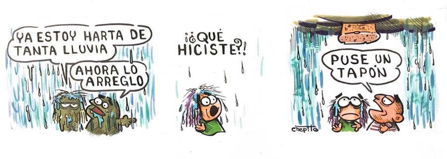 caricatura, lluvia,