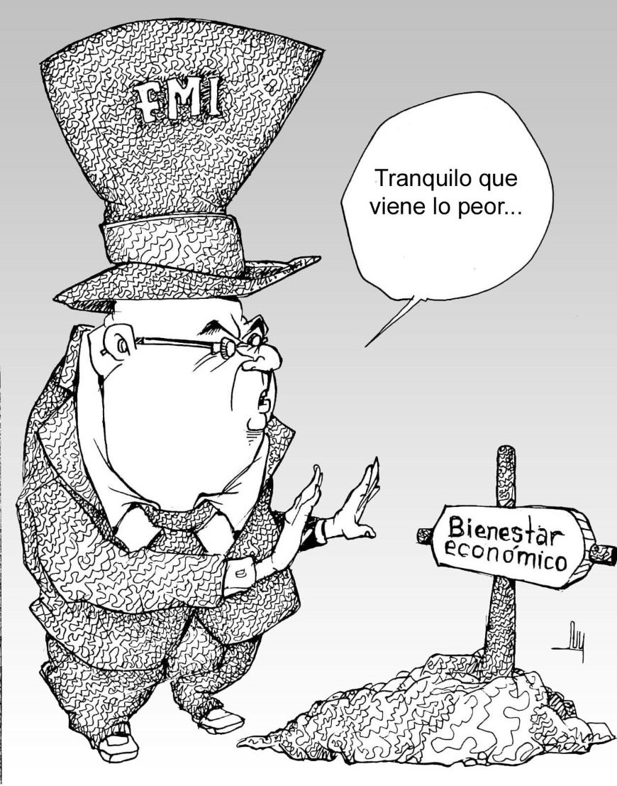 caricatura, fmi, pobreza, hambre