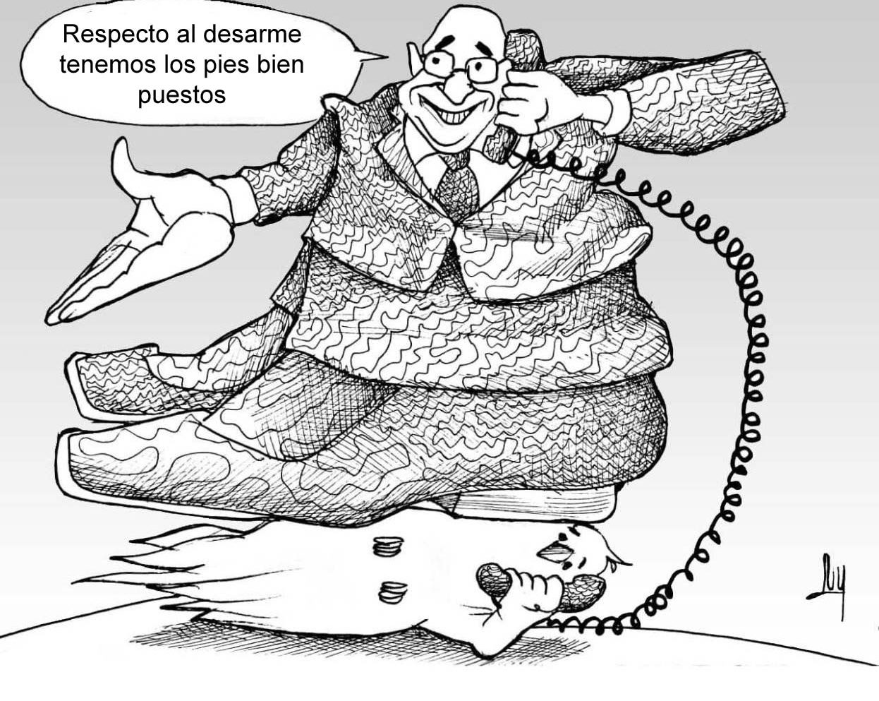 caricatura, desarme, paz