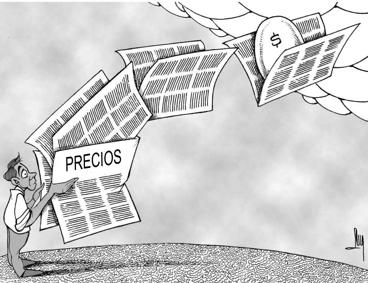 caricatura, precios, inflación