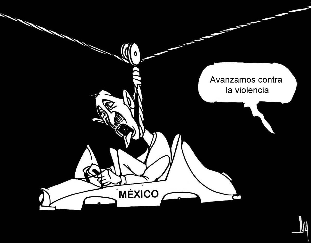 caricatura, violencia, inseguridad, méxico