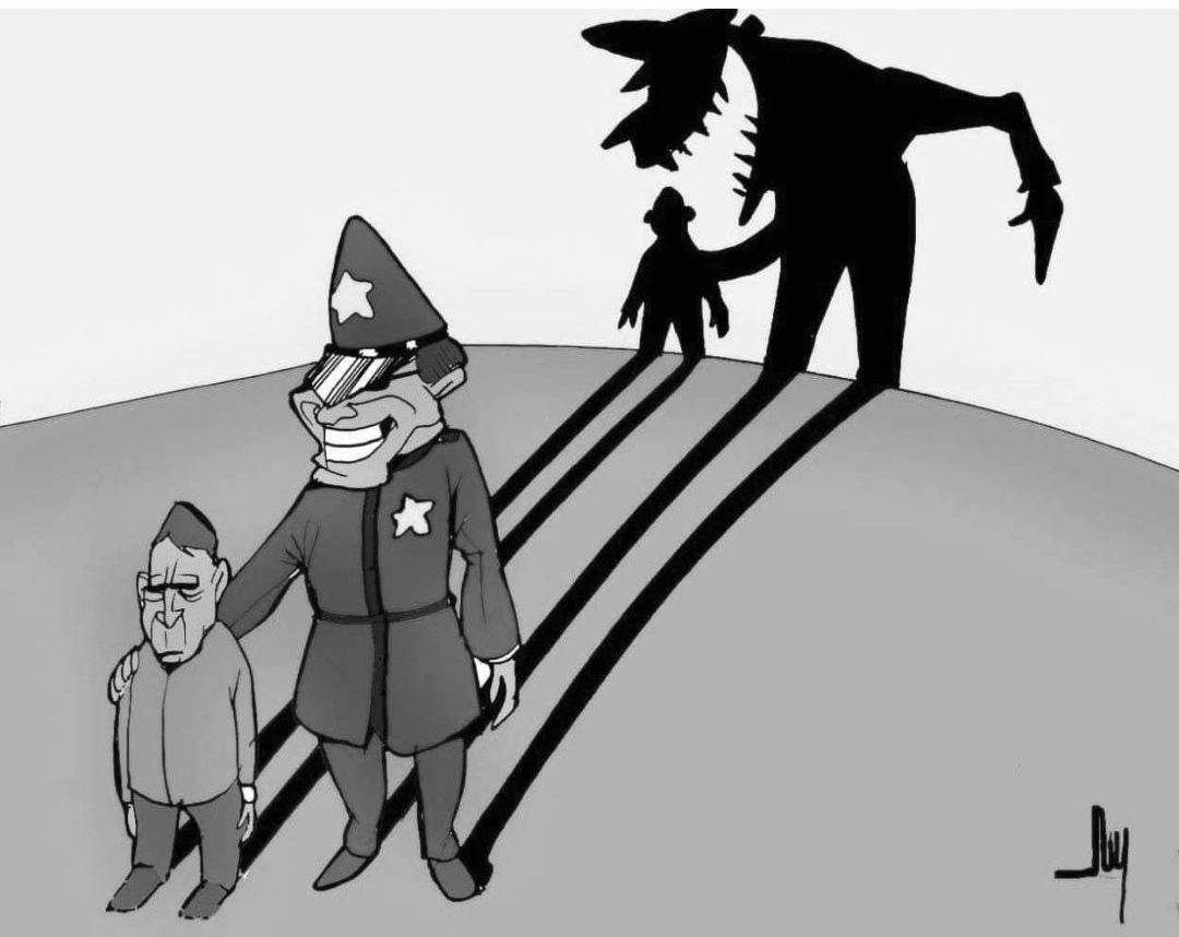 caricatura, policía, inseguridad, corrupción