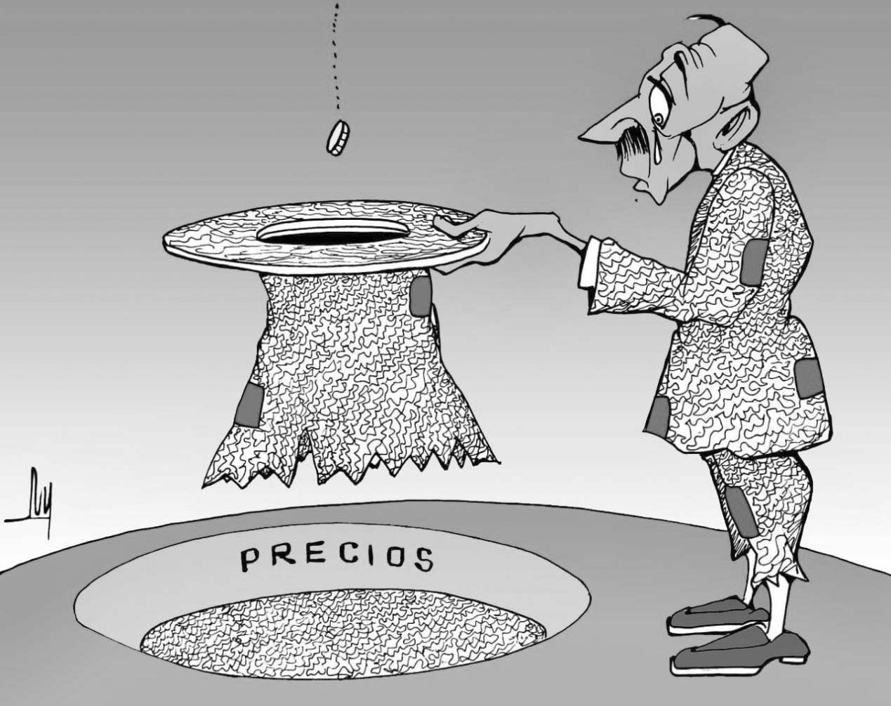 caricatura, precios, inflación
