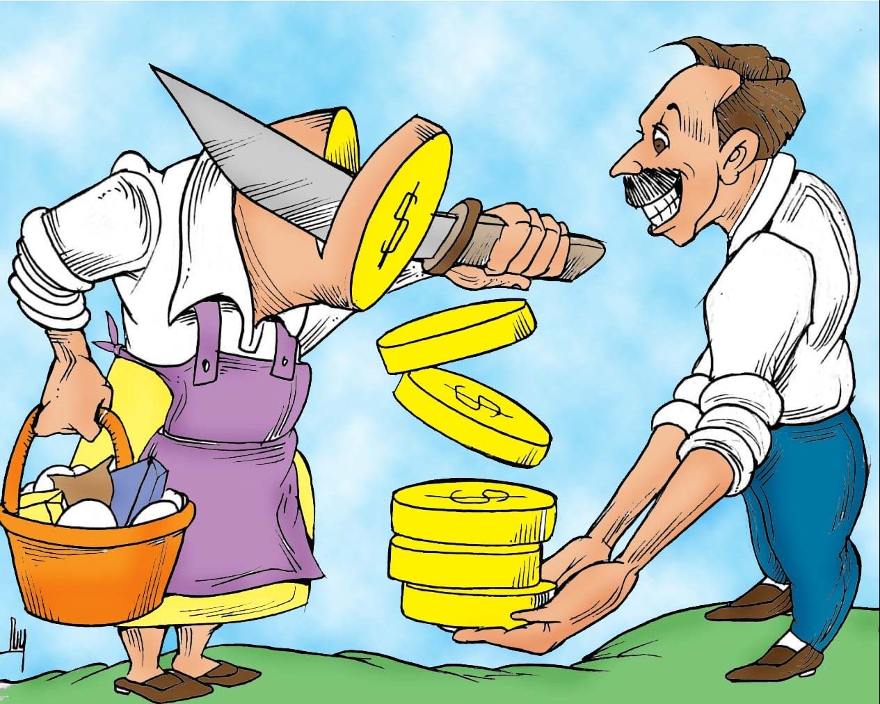 canasta básica, caricatura, precios, inflación