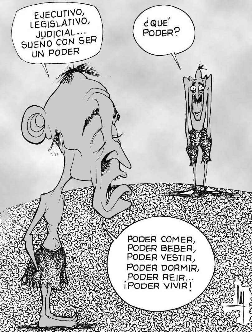 caricatura, pobreza, hambre