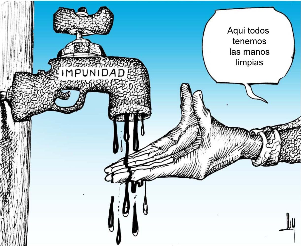 caricatura, violencia, criminalidad, impunidad