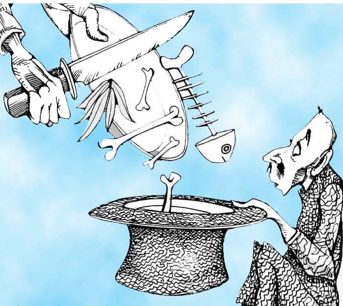 caricatura, pobreza, hambre