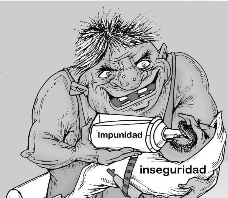 caricatura, violencia, inseguridad, impunidad