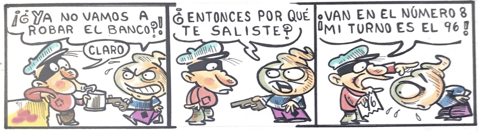 caricatura, banco, robo bancario