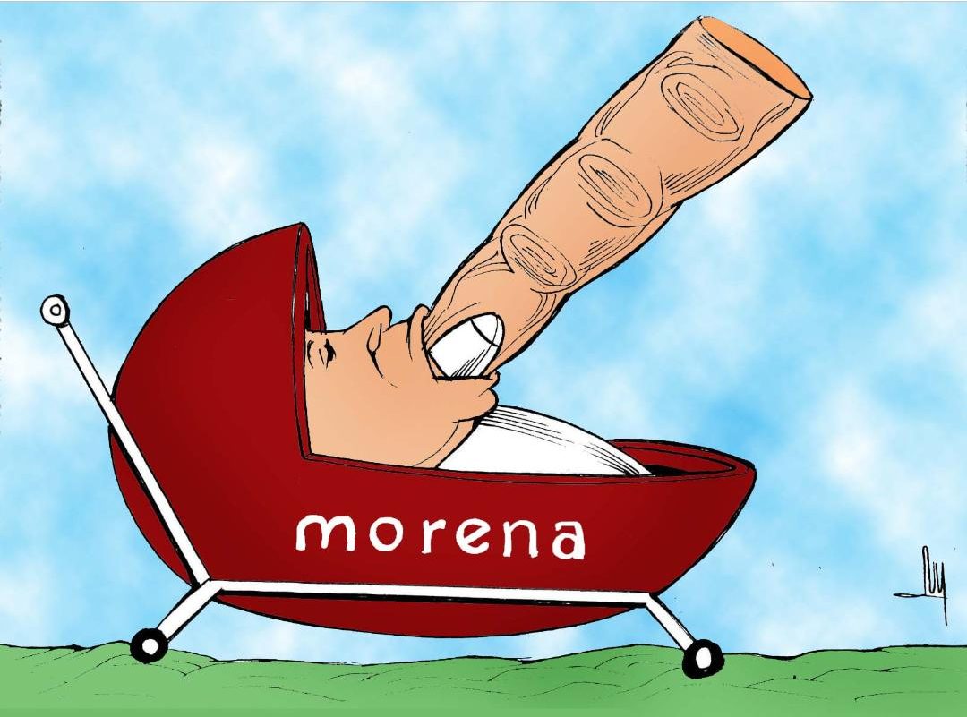 morena, caricatura, corcholatas, amlo, presidente