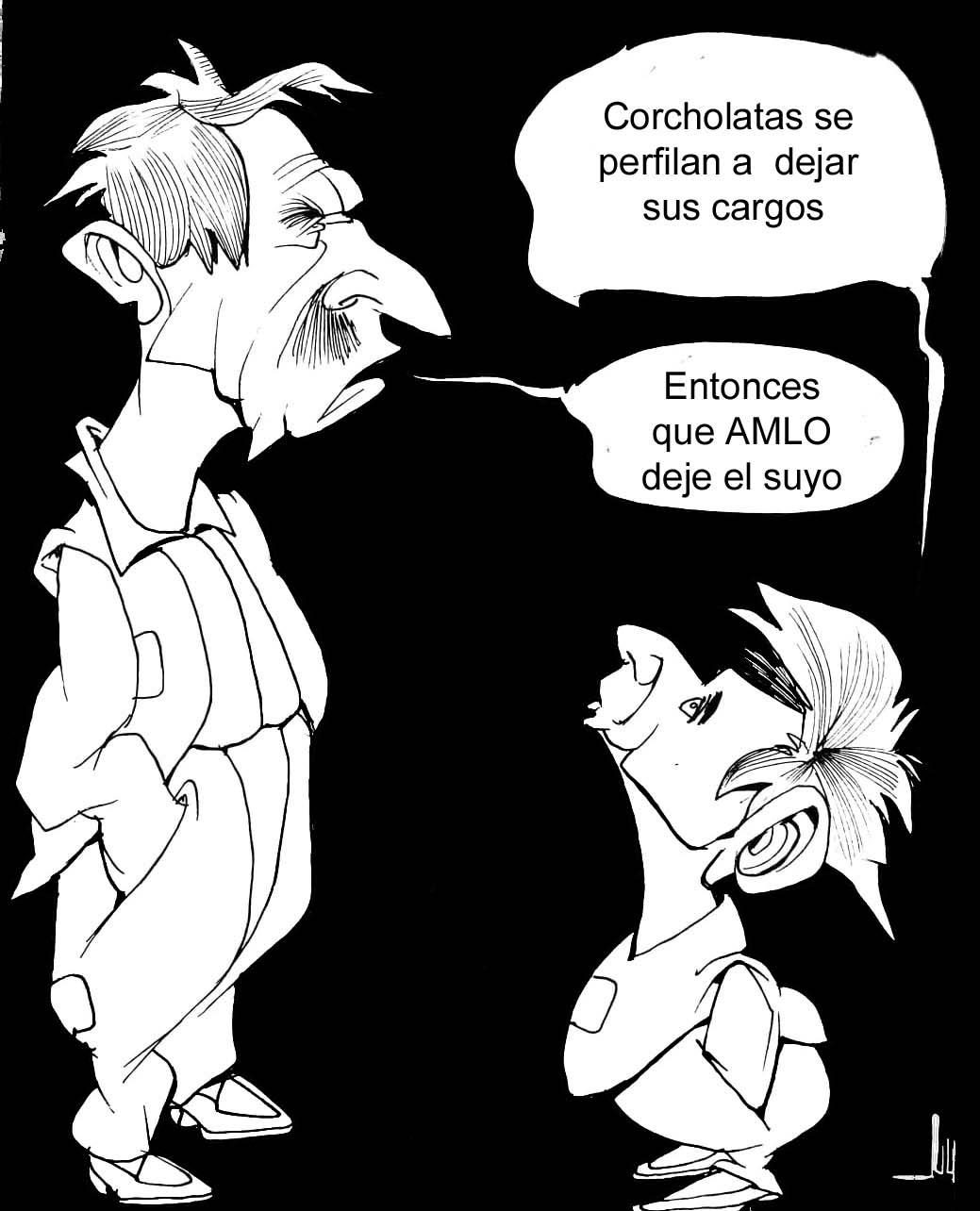 caricatura, corcholatas, morena, amlo