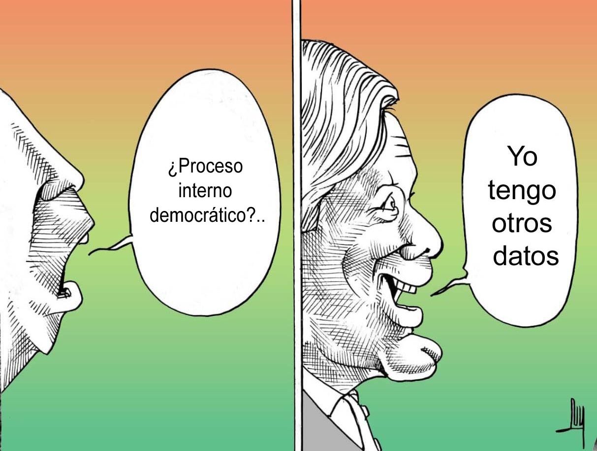 caricatura, amlo, morena, corcholatas, democracia, elecciones