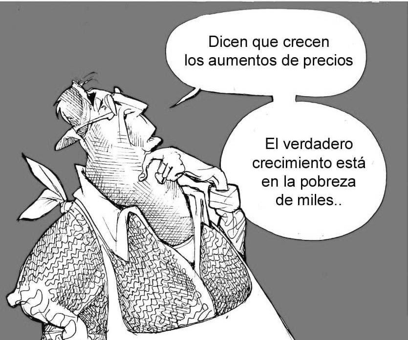 caricatura, inflación, pobreza