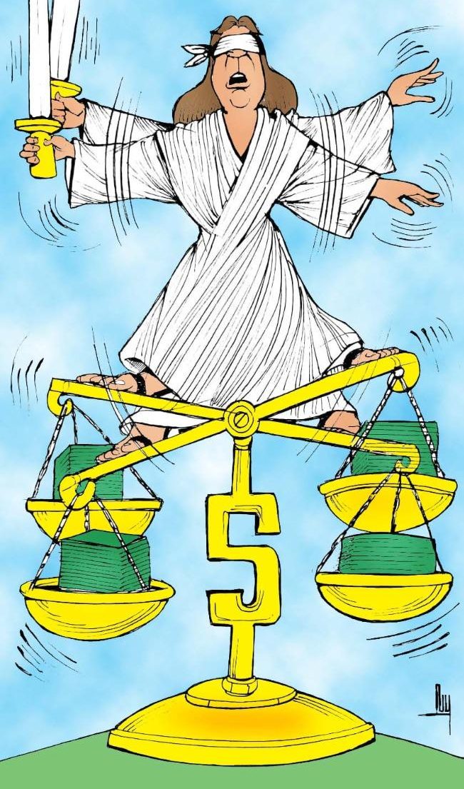 caricatura, justicia, poder judicial, corrupción