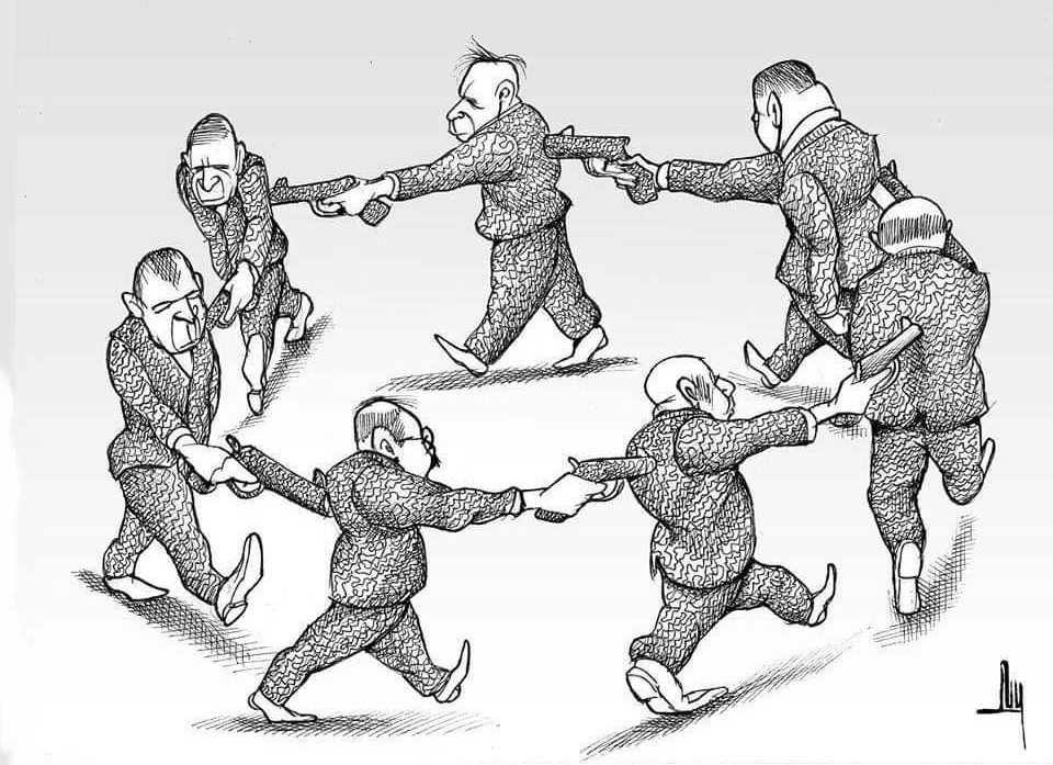 caricatura, inseguridad, violencia, crimen organizado