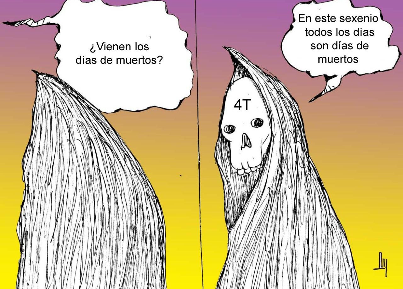 caricatura, amlo, 4t, muerte, día de muertos