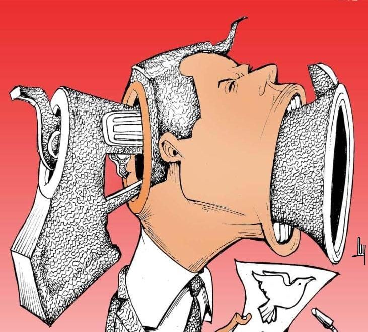 guerra, armas, inseguridad, violencia, caricatura