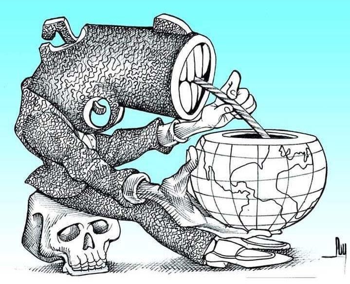 caricatura, guerra, muerte