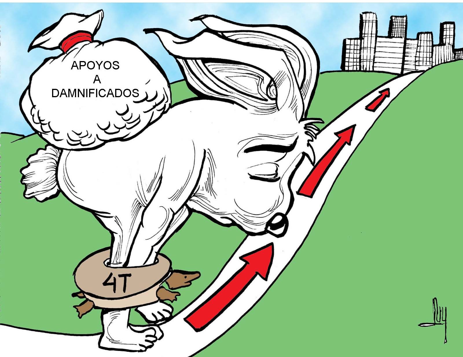 caricatura, damnificados, acapulco, apoyos
