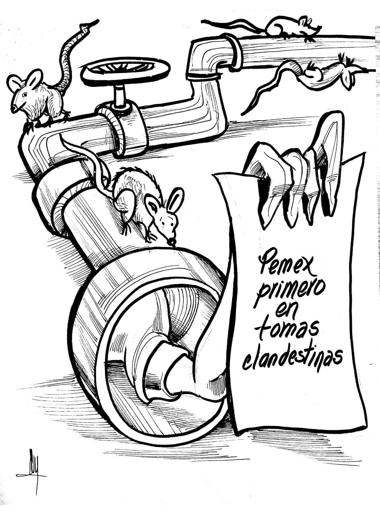 pemex, caricatura, huachicol, tomas clandestinas