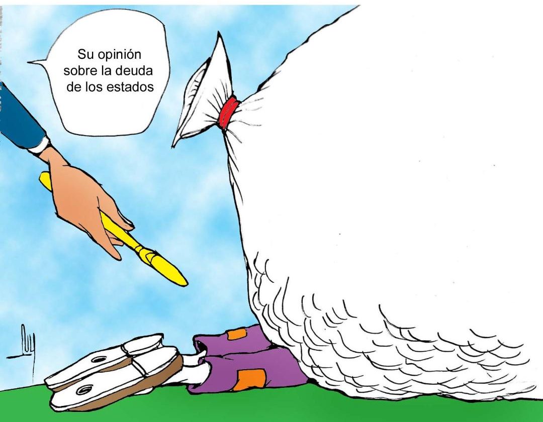 caricatura, deuda, pobreza, mexicanos, crisis económica