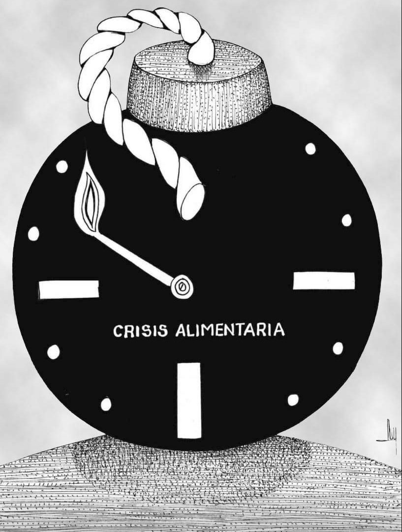 caricatura, hambruna, crisis alimentaria