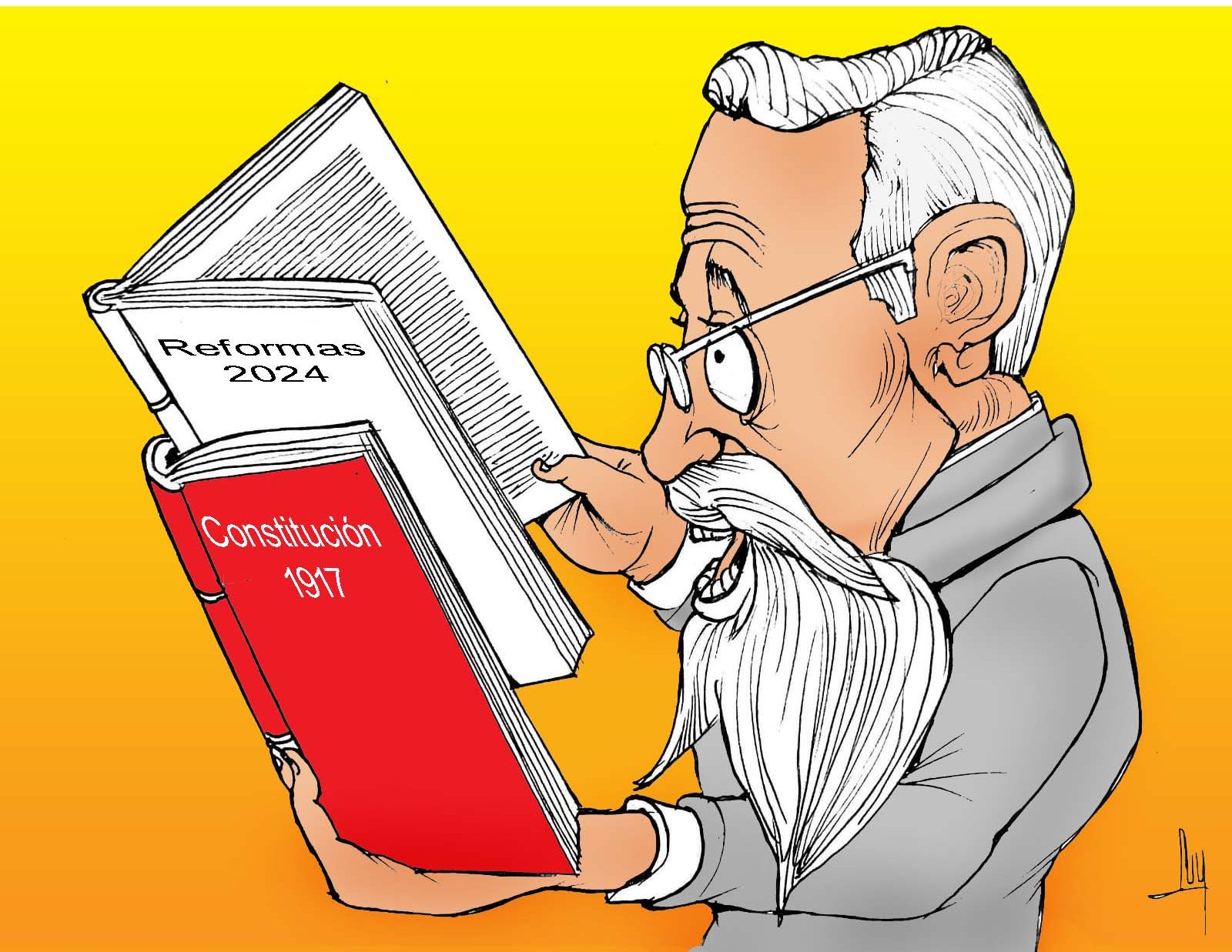 caricatura, constitución,, venustiano carranza