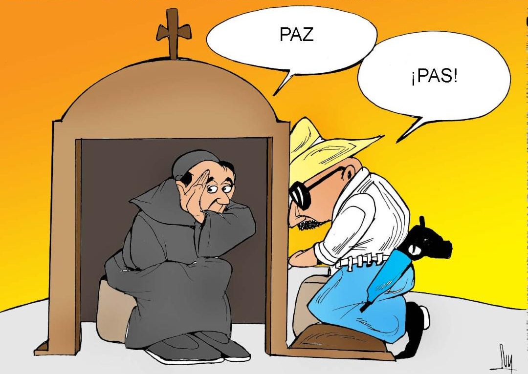 caricatura, crimen organizado, obispos, inseguridad