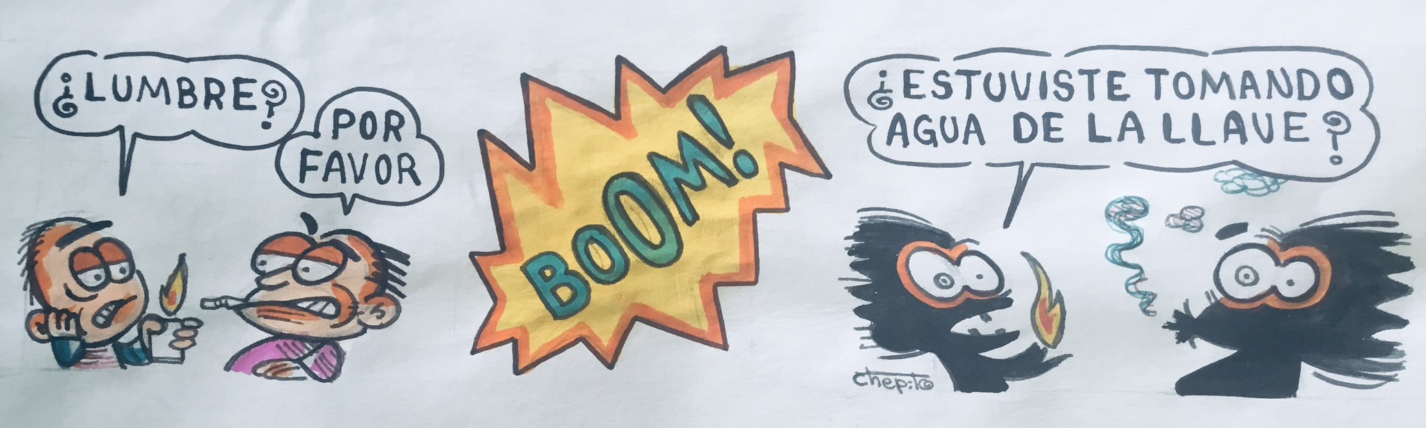 caricatura, agua contaminada, escasez de agua, combustibles, salud pública