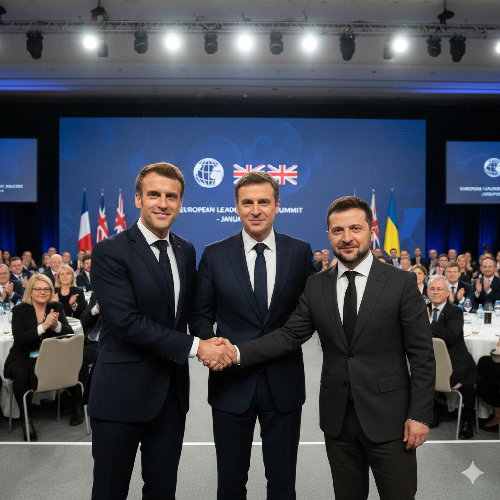 Imagen: Gemini IA /  Macron-Starmer-Zelensky