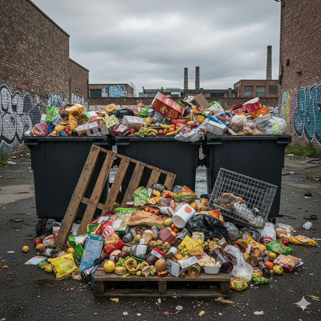 DESPERDICIO ALIMENTOS, POBREZA, BASURA/ IA GEMINI