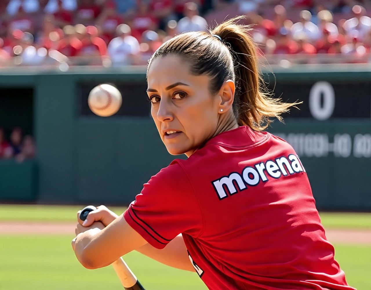 claudia sheinbaum, béisbol/ IA META