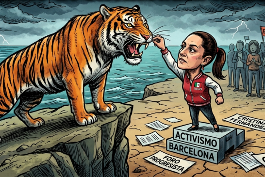 Jalarle los bigotes al 'tigre' Trump: El peligroso activismo de Sheinbaum en España