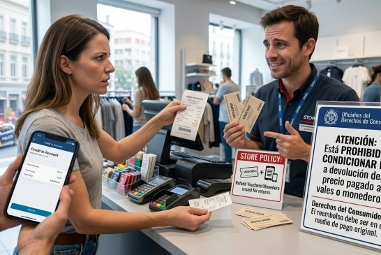 Prohibir a proveedores de bienes o servicios que condicionen la devolución del precio pagado por vales o monederos