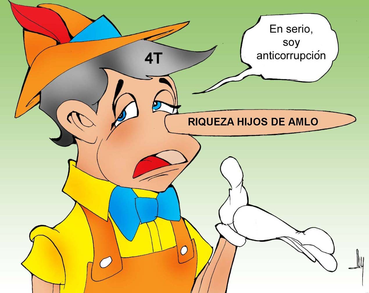 pinocho, 4t, hijos de amlo, 4T/ CARICATURA